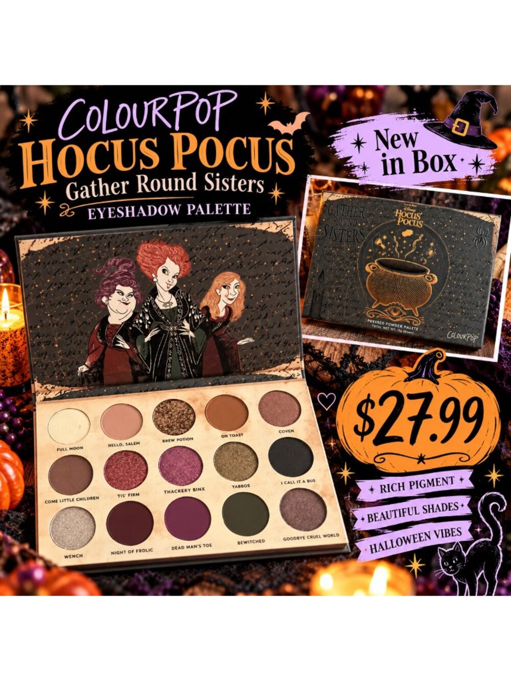 COLOURPOP x Disney Hocus Pocus Gather Round Sisters Eye Shadow Palette